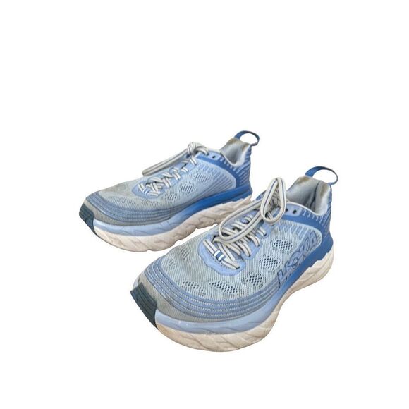 Hoka One One Womens Blue Bondi Comfy Running Lace Up Athletic Shoes Size 6.5 - Picture 4 of 8